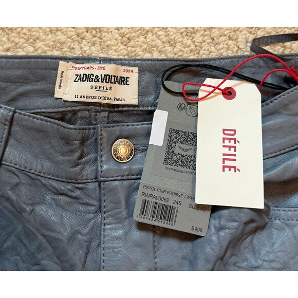 Zadig & Voltaire Women's Leather Pants - Size 42 - Picture 3 of 3